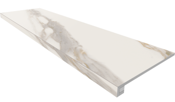 Ступени Комплект RM01 Miramare White (Ступень 33x120 неполированный прямоугольный бортик без насечек + Подступенок 14,5x120) Estima