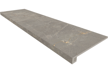 Ступени Комплект Ступень BR03 Bernini Grey 33x120 неполированная с бортиком + Подступенок 14,5x120 Estima