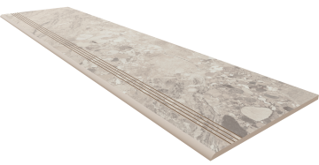 Ступени OM01 Ступень Oceanmist Light Grey неполированная с насечками 30x120 Ametis by Estima