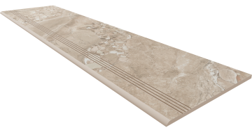 Ступени OM02 Ступень Oceanmist Beige неполированная с насечками 30x120 Ametis by Estima