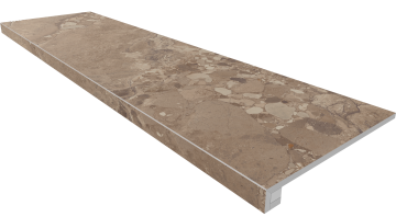 Ступени OM03 Oceanmist Brown неполированный 33x120+ Подступенок (14.5x120)) Ametis by Estima