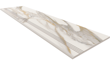 Ступени Ступень RM01 Miramare White неполированный с насечками 30x120 Estima