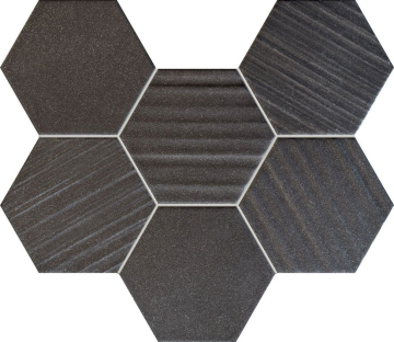 Tubadzin Мозаика Ms-Horizon hex black 28,9x22,1 Tubadzin