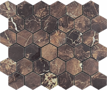 Velsaa Мозаика Mosaic Copper Slab Black 48 Hexagone 30.9x32.2 Velsaa