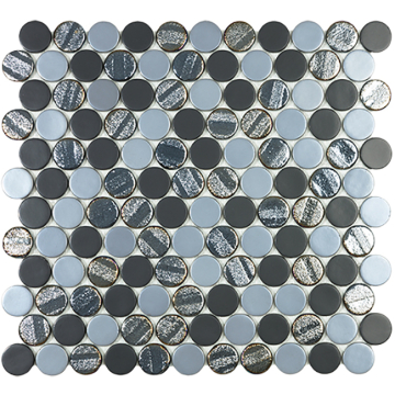 Vidrepur Мозаика Circle Aqua Black Mix 30.6х31.4 Vidrepur