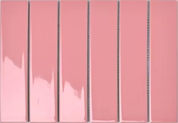 Y45P343 Мозаика Strip Розовая глянцевая 4.5x19.5 28.8x19.5 Porcelain mosaic