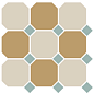 4416+03 OCT13-B White 16 Yellow 03 OCTAGON/Turquoise 13 Dots (лист 30х30 9 штук+вставки) Top Cer
