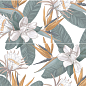 Панно Calacatta Ivori Strelitzia 50,5*40,2 Azori