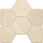 Мозаика GB01 Gabbro Hexagon неполированная 25x28.5 Estima