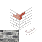 682-85 Ринн Брик Design угол 8.5x19x6.5 White Hills