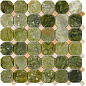 PIX211 Dondong, Honey onyx из оникса и мрамора полированная 48x48 305х305x8 Pixmosaic