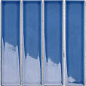 Y45P337 Strip Синяя глянцевая 4.5x19.5 28.8x19.5 Porcelain mosaic фото в миниатюре