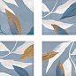 Leaves Blue 15x15 Eletto Ceramica