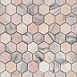 Rosa Salmone POL hex 23x40x7 292x289x7 Caramelle Mosaic