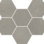 620110000189 Continuum Iron Mosaico Hexagon 25x29 Italon