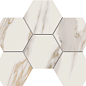 Мозаика RM01 Miramare White Hexagon неполированный 25x28,5 Estima