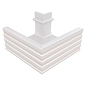 KP143 Переливной лоток керамический наружный угол White 25,5x25,5 Serapool фото в миниатюре