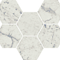 620110000065 Charme Extra Carrara Mosaico Hexagon 25x29 Italon