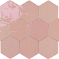 122082 ZELLIGE HEXA PINK 10,8x12,4 WOW