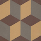 Trompe l'oeil 4 (Brown, Yellow, Charcoal) 15x15 Winckelmans