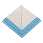 21211 DK Petit Carre Наружный угол плитки с буртиком Light Blue-Unglazed 12x12 Serapool фото в миниатюре