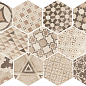22098 Hexatile Cement Garden Sand 17,5x20 (17 видов паттерна) EQUIPE фото в миниатюре 2