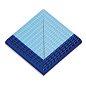 21271 DK Petit Carre Наружный угол плитки с буртиком Cobalt-Light Blue 12x12 Serapool фото в миниатюре