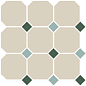 4416 OCT18+13-B White OCTAGON 16/Green 18 + Turquoise 13 Dots (лист 30х30 9 штук+вставки) Top Cer