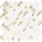620110000212 Stellaris Calacatta Gold Mosaico Cross Nat 31.5x29.7 Italon