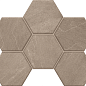 Мозаика GB02 Gabbro Hexagon неполированная 25x28.5 Estima