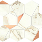 A4WW Marvel Calacatta Imperiale Gold Hex Shiny 25,1x29 Atlas Concorde