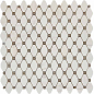 PIX284 Bianco Dolomite, Cinderella Grey из мрамора полированная 39x24 286х295x7 Pixmosaic
