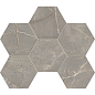 BR03 Bernini Hexagon Grey Мозаика полированная 25x28,5 Estima