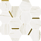 620110000222 Stellaris Carrara Ivory Mosaico Chic Nat 28.3x32.8 Italon
