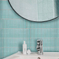 Y15FW05 Strip Синий глянцевый 1.5х14.5 29.4х31.3 Porcelain mosaic фото в миниатюре 6