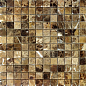 Pietrine Emperador Dark POL 2.3x2.3 29.8x29.8 Caramelle Mosaic