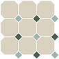 4416 OCT13+18-A White OCTAGON 16/Turquoise 13 + Green 18 Dots (лист 30х30 9 штук+вставки) Top Cer
