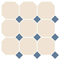 4416 OCT11-1Ch White OCTAGON 16/Blue Cobait Dots 11 (лист 30х30 9 штук+вставки) Top Cer
