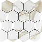 Mosaic Calacata Paonazzo 78 Hexagone 28x33 Velsaa