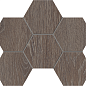 Мозаика KW03 Kraft Wood Wenge Hexagon структурированный 25x28,5 Estima