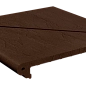 Ступень угловая (распил из двух половин) Шоколад 330x330x14 Натуральный Клинкер фото в миниатюре