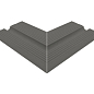 UHA10CE Внешний угол поручня Universal Anthracite 12x24,5 Serapool фото в миниатюре
