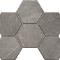 Мозаика GB02 Gabbro Hexagon неполированная 25x28.5 Estima