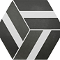 SIX Cementine Bari Black 23x27 Durstone