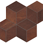 A0UP Blaze Corten Mosaico Esagono Matt 30x35 Atlas Concorde