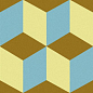 Trompe l'oeil 2 (Coffee, Blue, Ivory) 15x15 Winckelmans