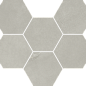 620110000188 Continuum Silver Mosaico Hexagon 25x29 Italon