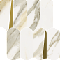 620110000230 Stellaris Calacatta Gold Mosaico Elegant Lux 32.5x36.1 Italon