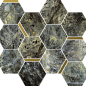 620110000228 Stellaris Madagascar Dark Mosaico Chic Nat 28.3x32.8 Italon