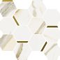 620110000221 Stellaris Calacatta Gold Mosaico Chic Nat 28.3x32.8 Italon
